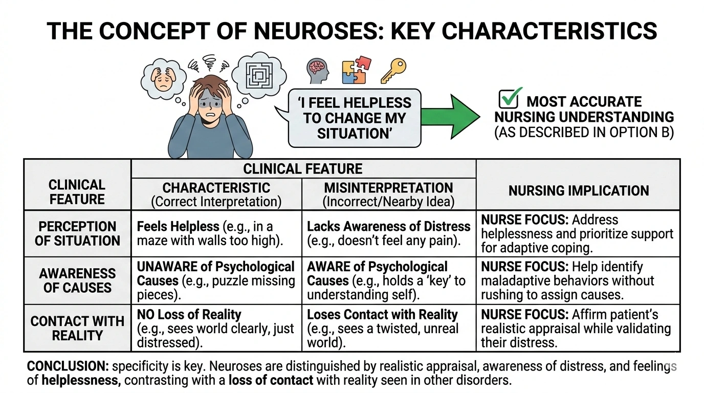 Which nursing statement about the concept of neuroses is most accurate?