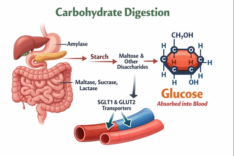 Which is an end product of digestion of carbohydrates?