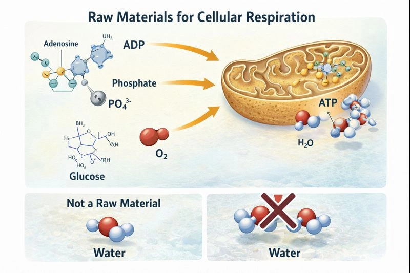 Which is not a raw material needed for cellular respiration?