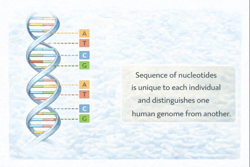Which specific genetic characteristic is unique to an individual human being?