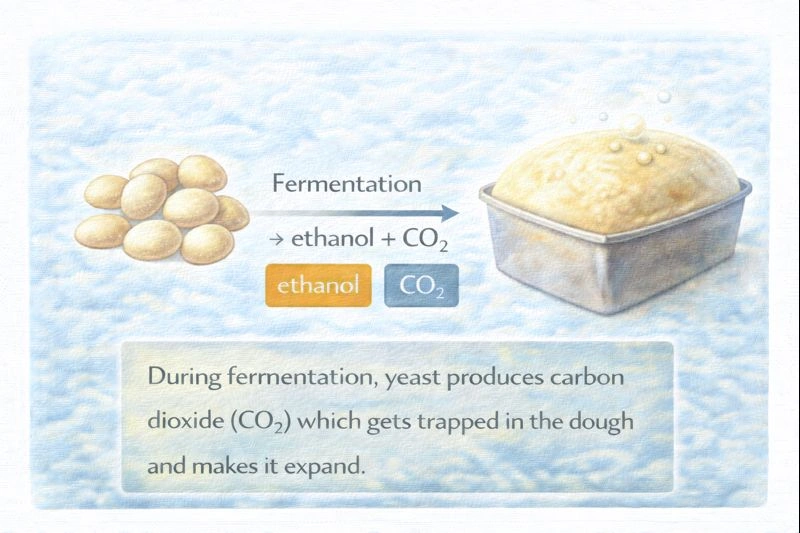 Why is yeast used to make bread rise?