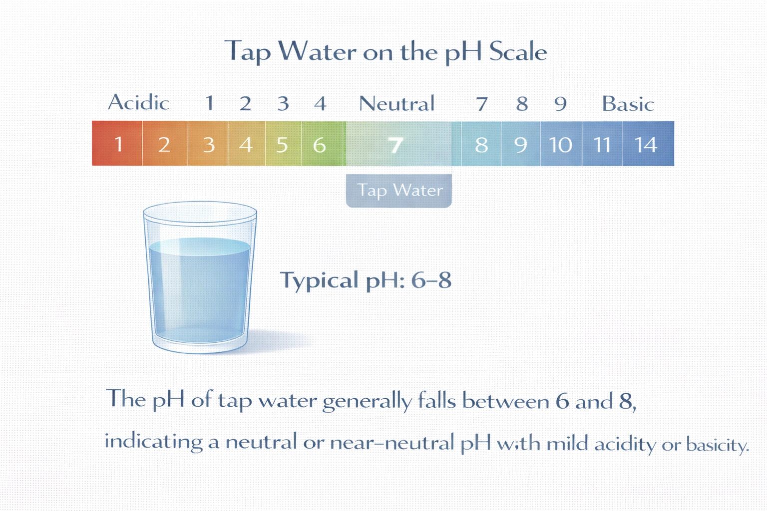 Where would you expect tap water to fall on the pH scale?