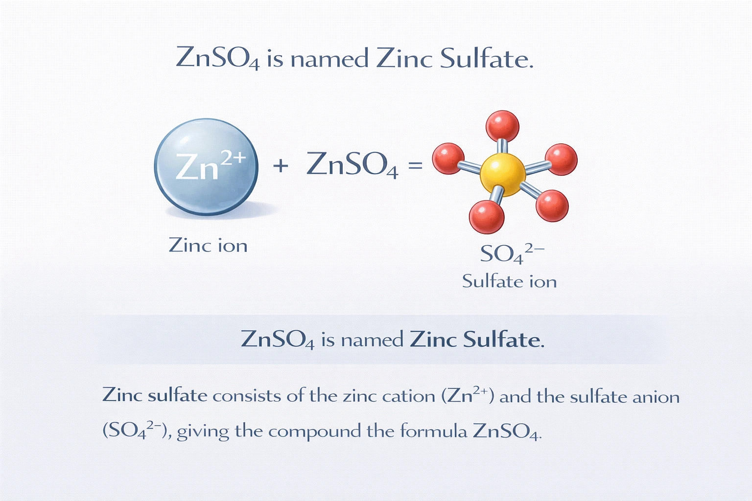 What is the correct name of ZnSO4?