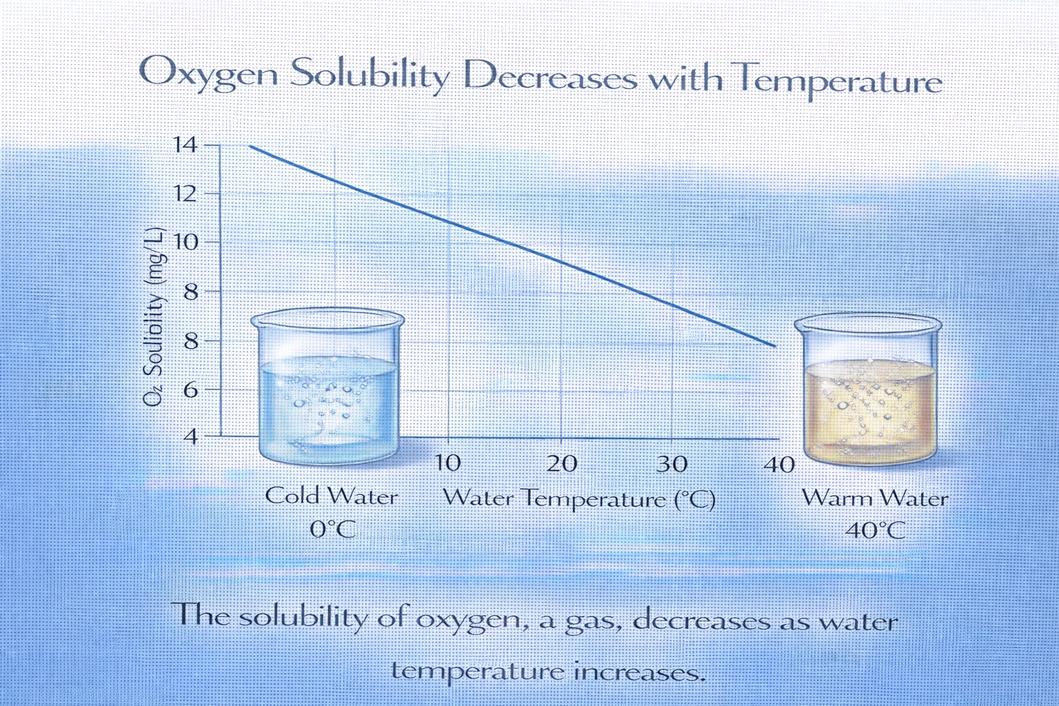 Which substance shows a decrease in solubility in water with an increase in temperature?