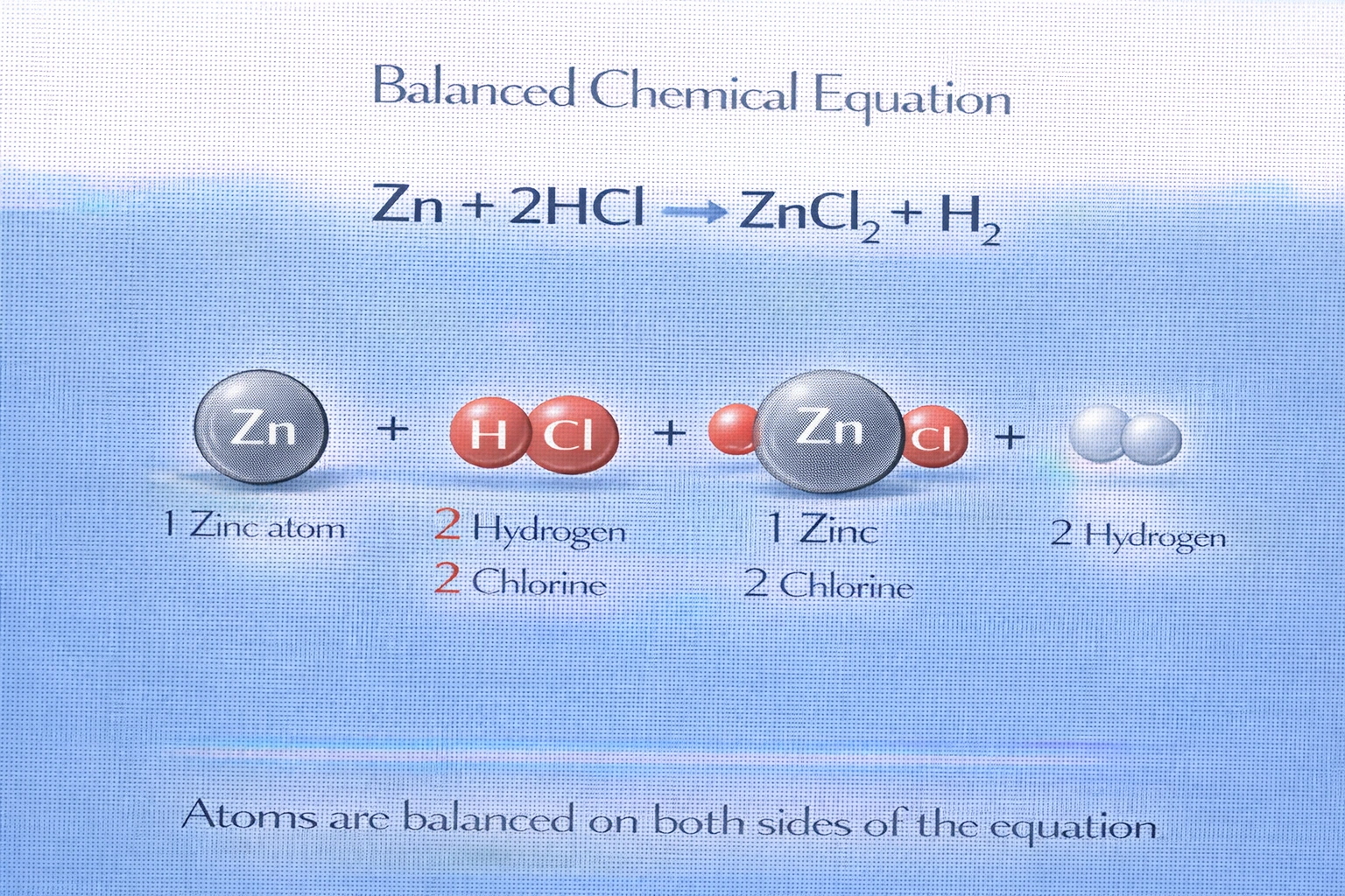 Balance this equation: Zn + HCl ? ZnCl? + H?