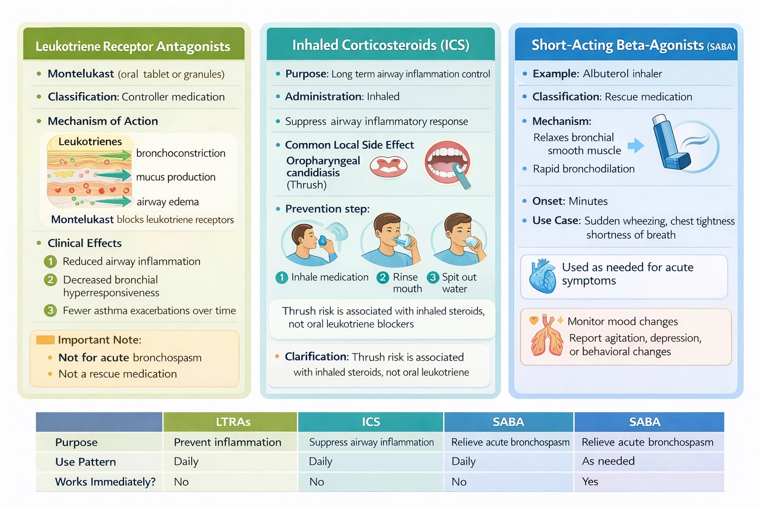 Which statement indicates an asthmatic client understands discharge teaching regarding a leukotriene blocker?