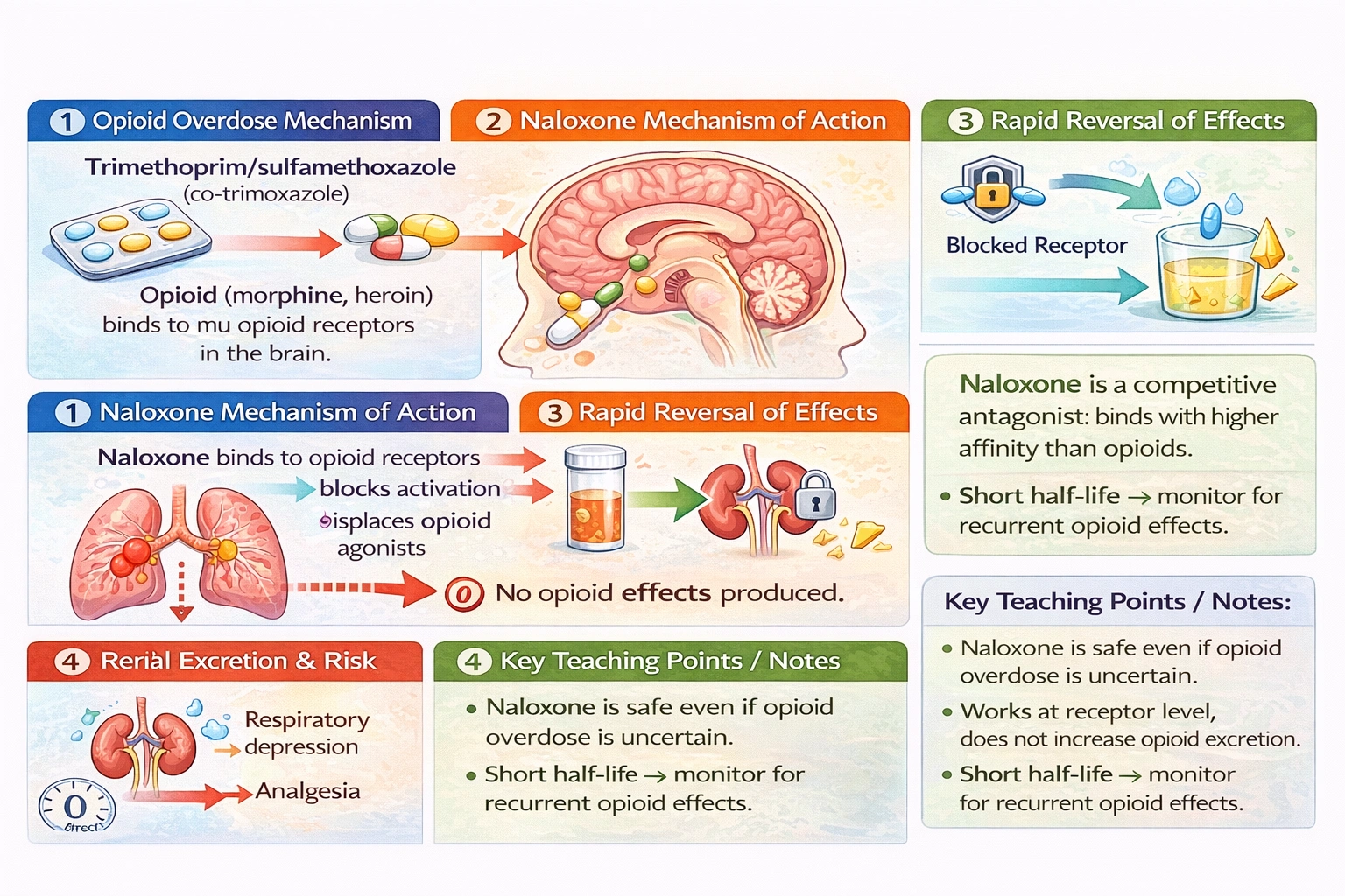 Naloxone is effective because of which action?