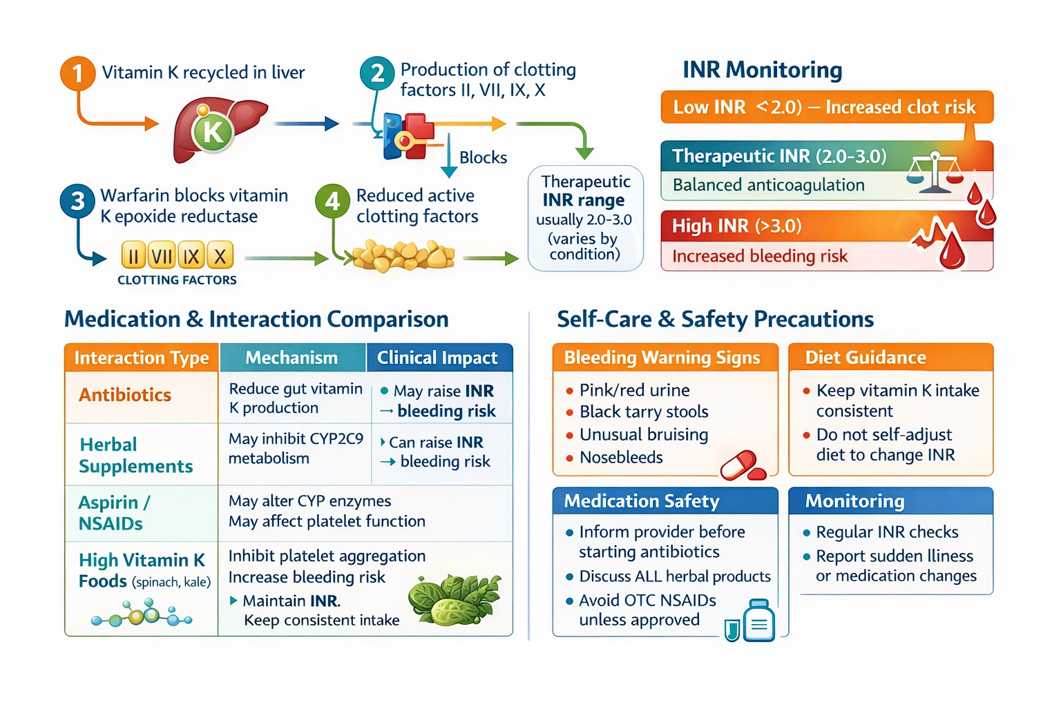 Which statement by a client indicates an understanding of self-care precautions when taking warfarin?