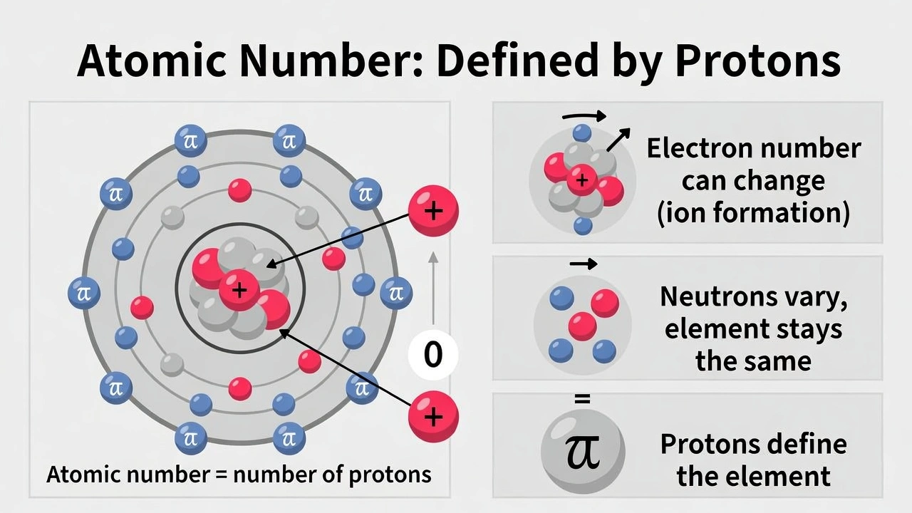 The atomic number of an element is defined by: