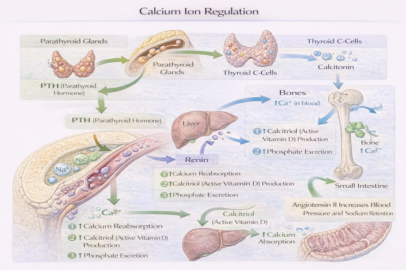 Calcium ions are regulated by hormones of the __________ gland.