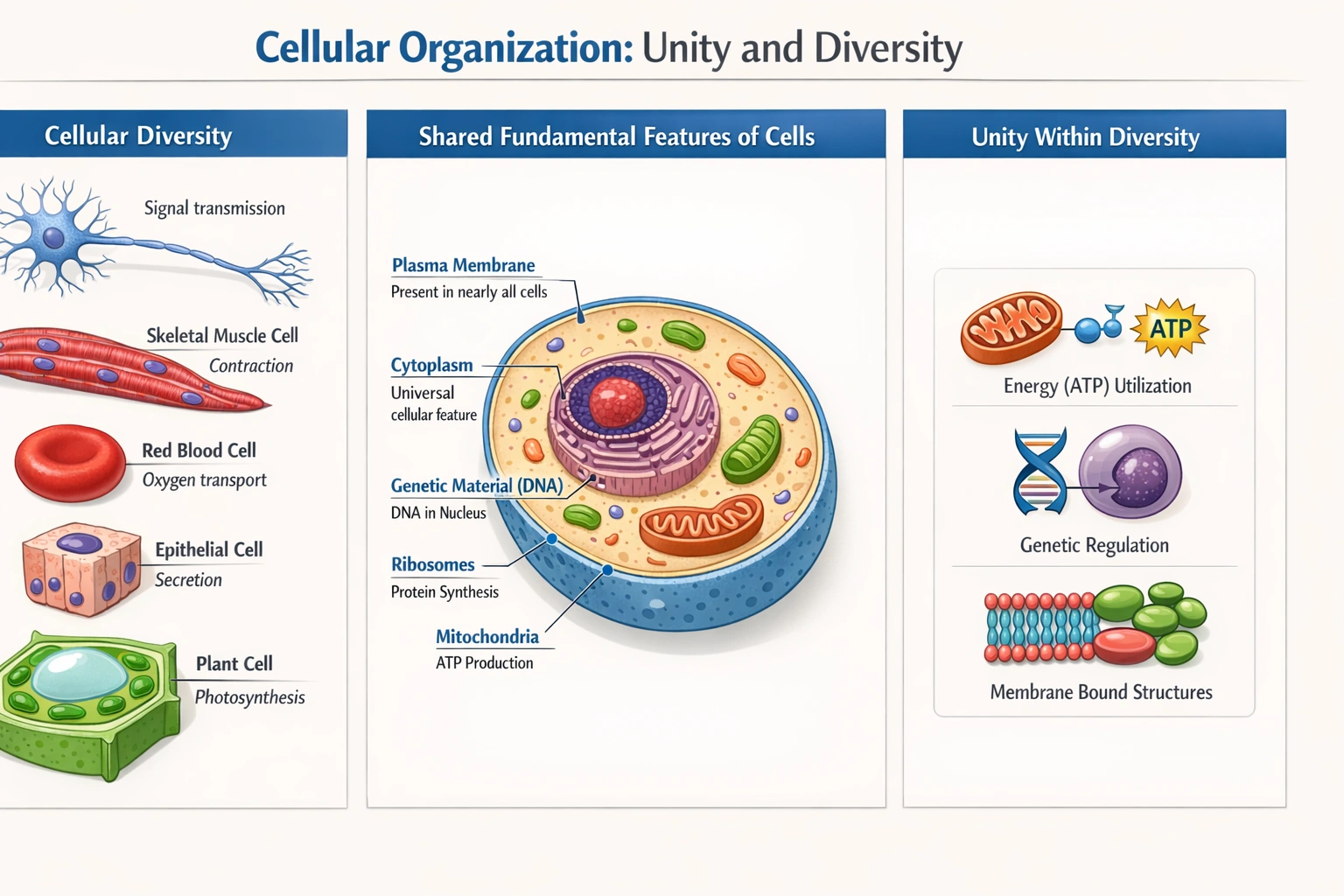 Which of the following is TRUE regarding cellular organization?