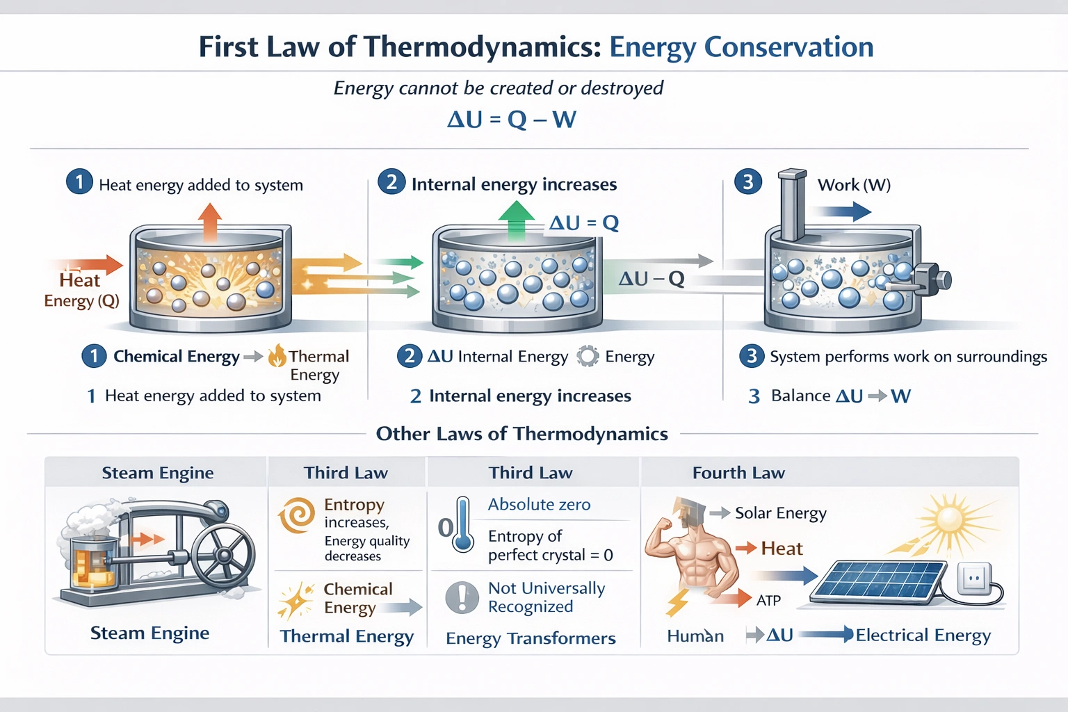 Which of the following terms matches the definition: energy is conserved with every process.