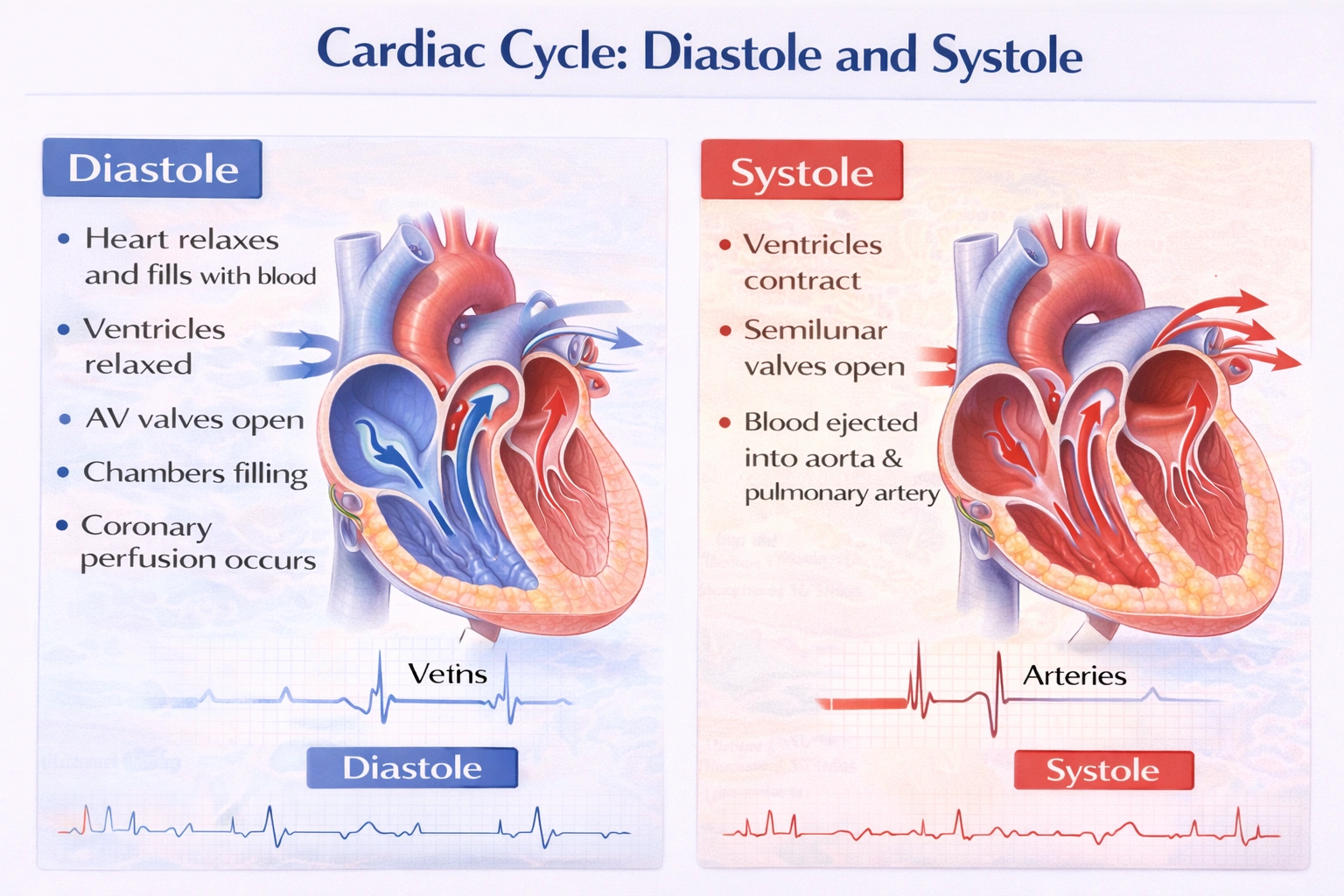 The diastolic phase of the heart is when the