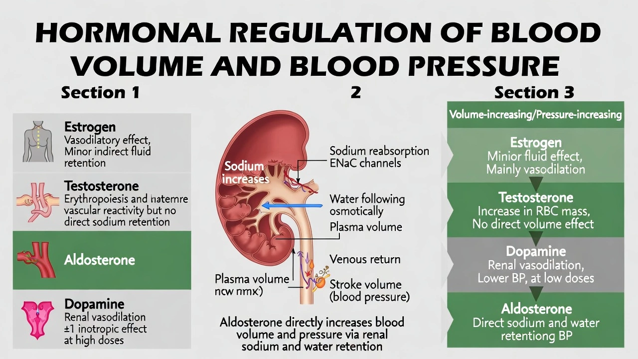 The hormone that can promote increased blood volume and increased blood pressure is