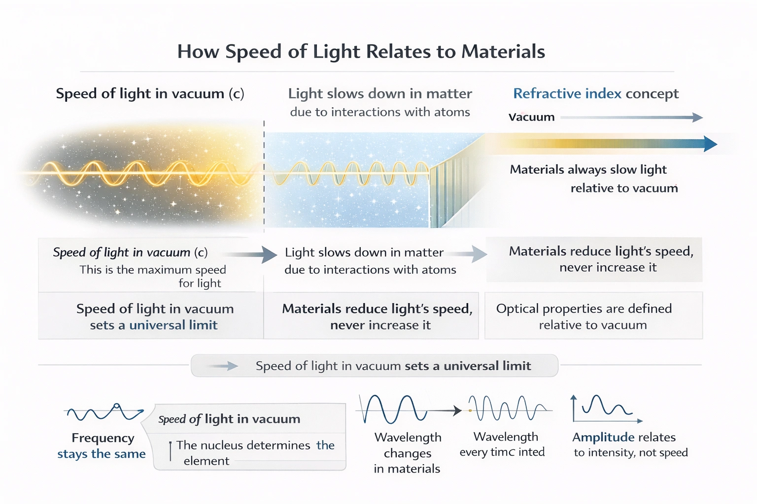 The maximum speed of light is c. What does this fact imply?