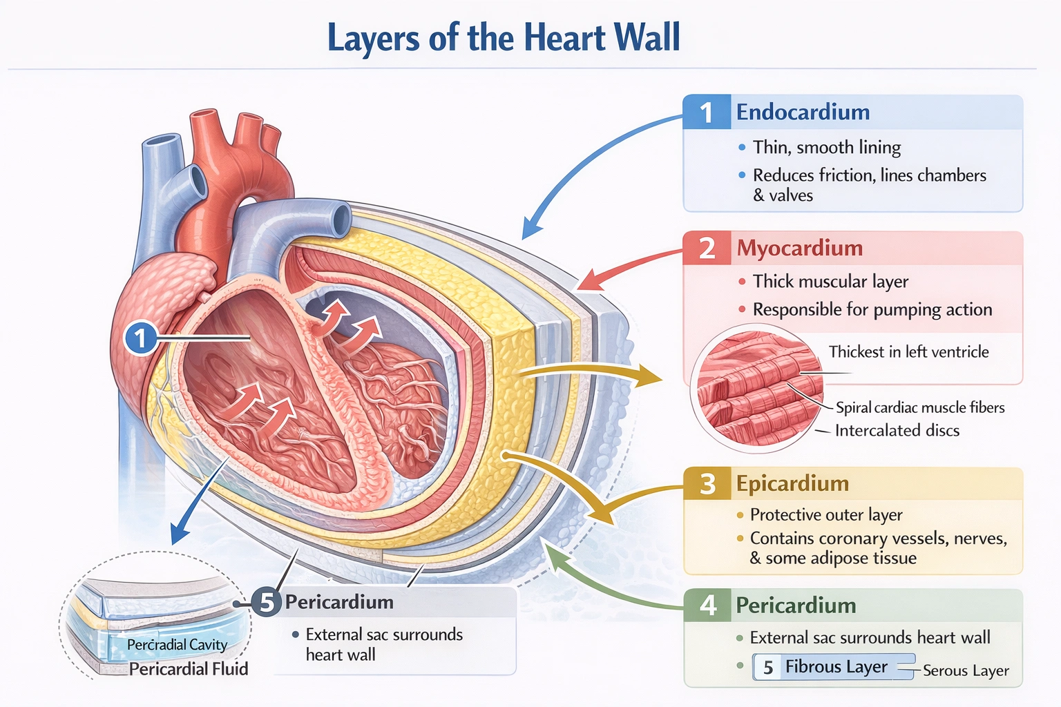 The middle layer of the heart wall is the
