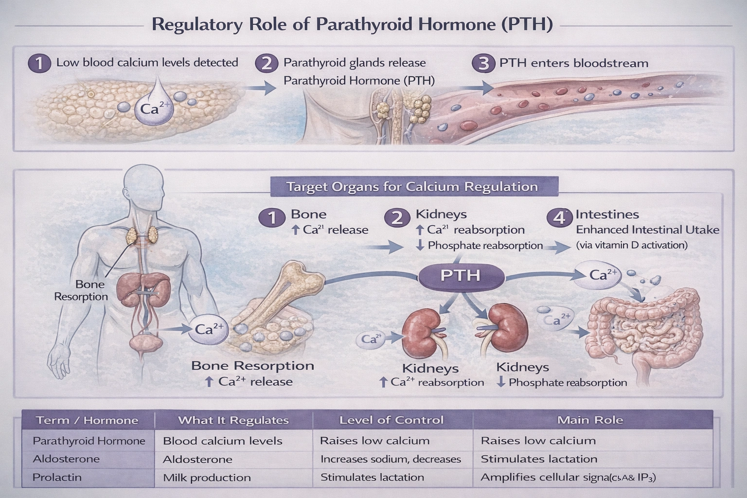The parathyroid hormone regulates