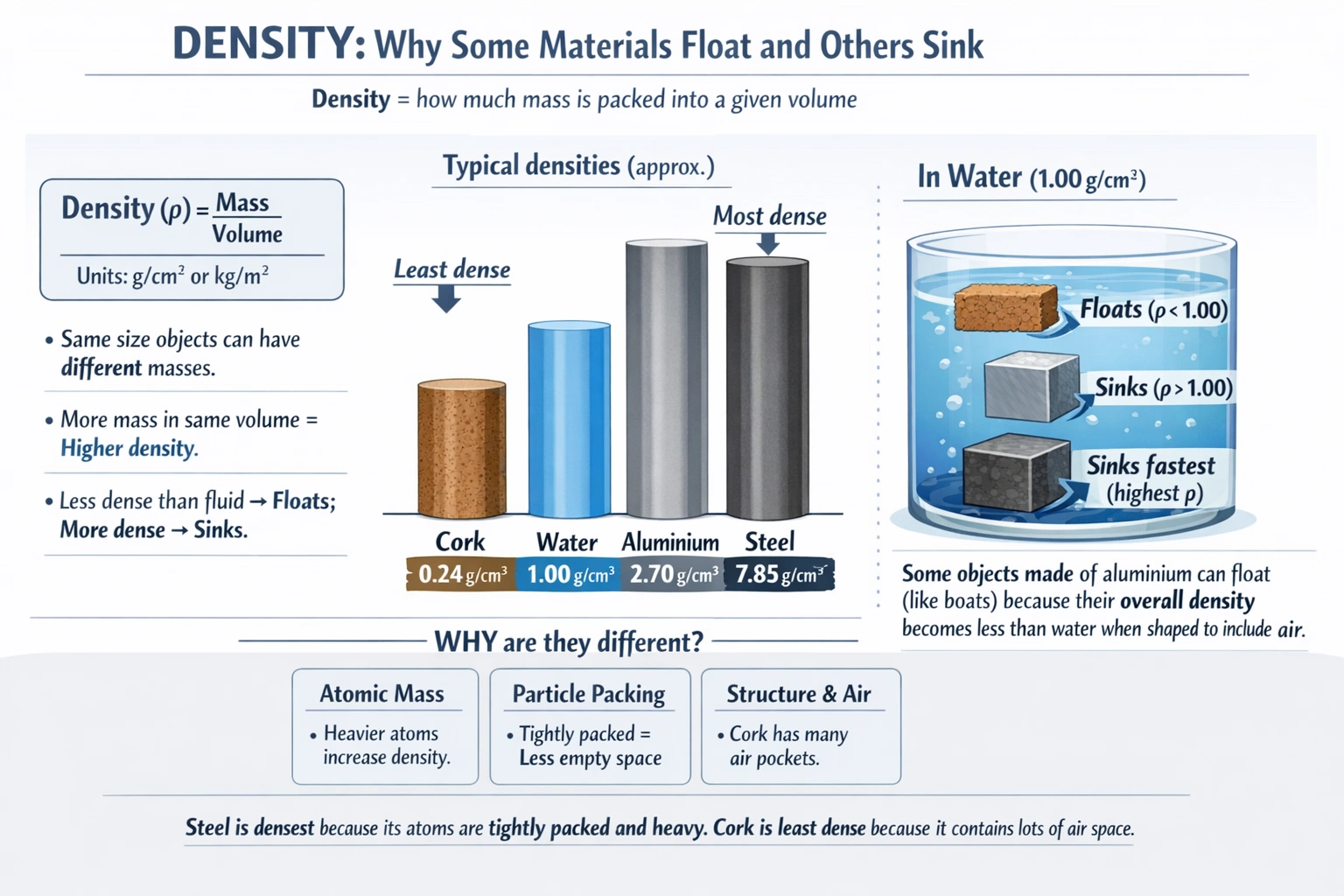 Which one has the lowest density?