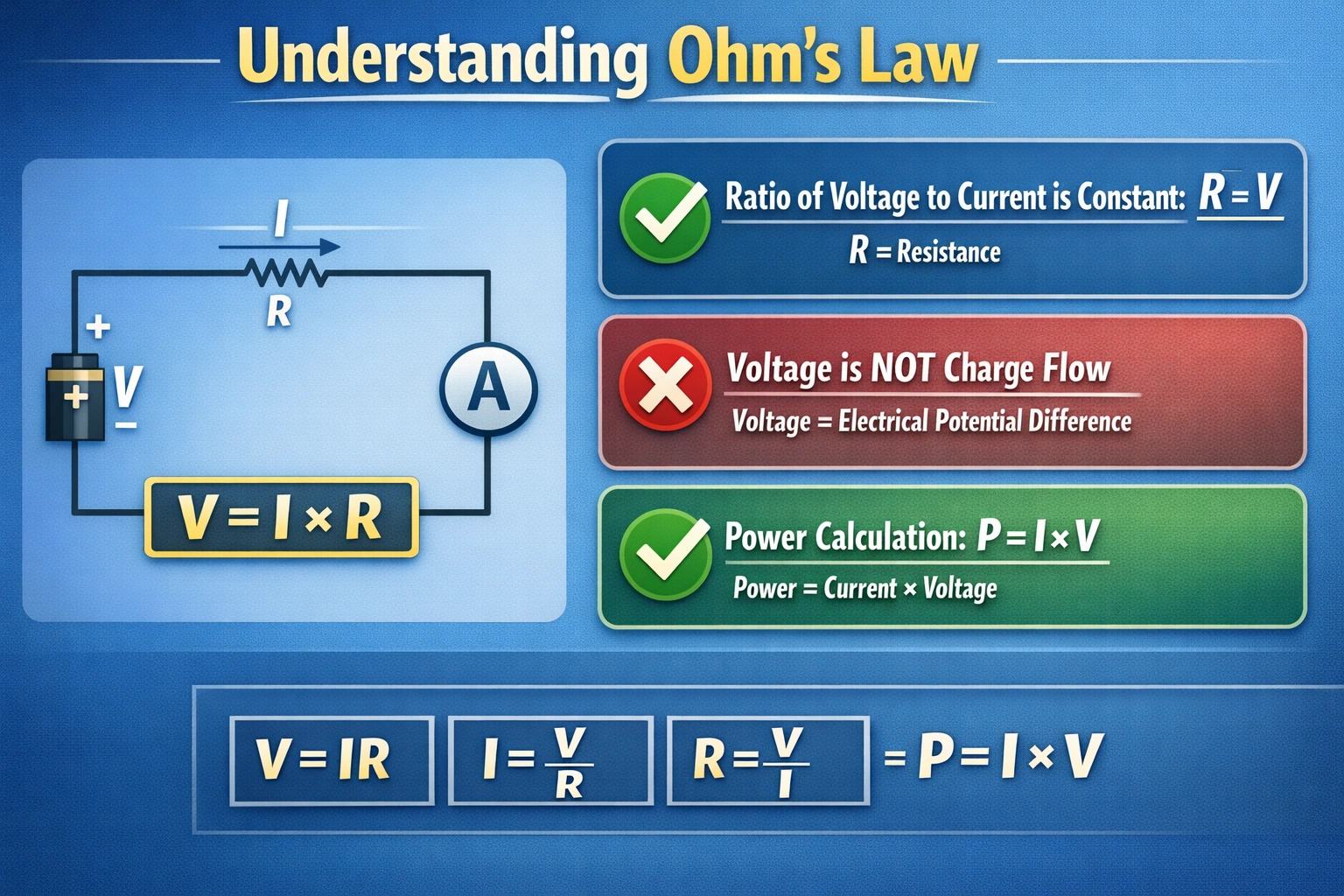 Which of these can you conclude from Ohm's law?