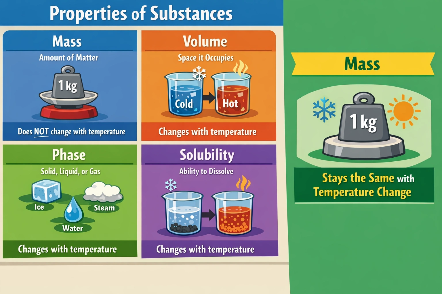 Which property of a substance does not change with a change in temperature?