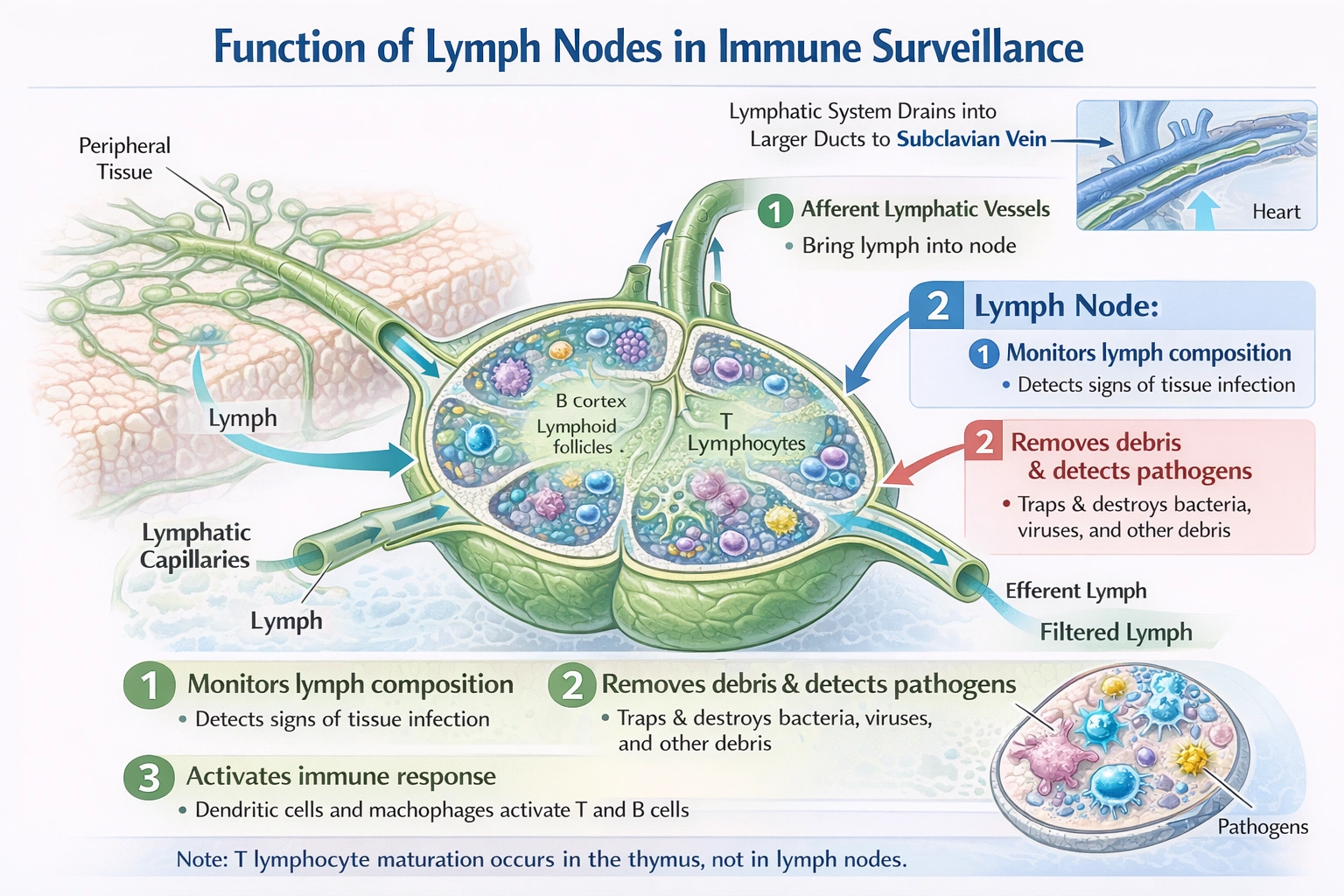 Which of the following is a primary function of lymph nodes?