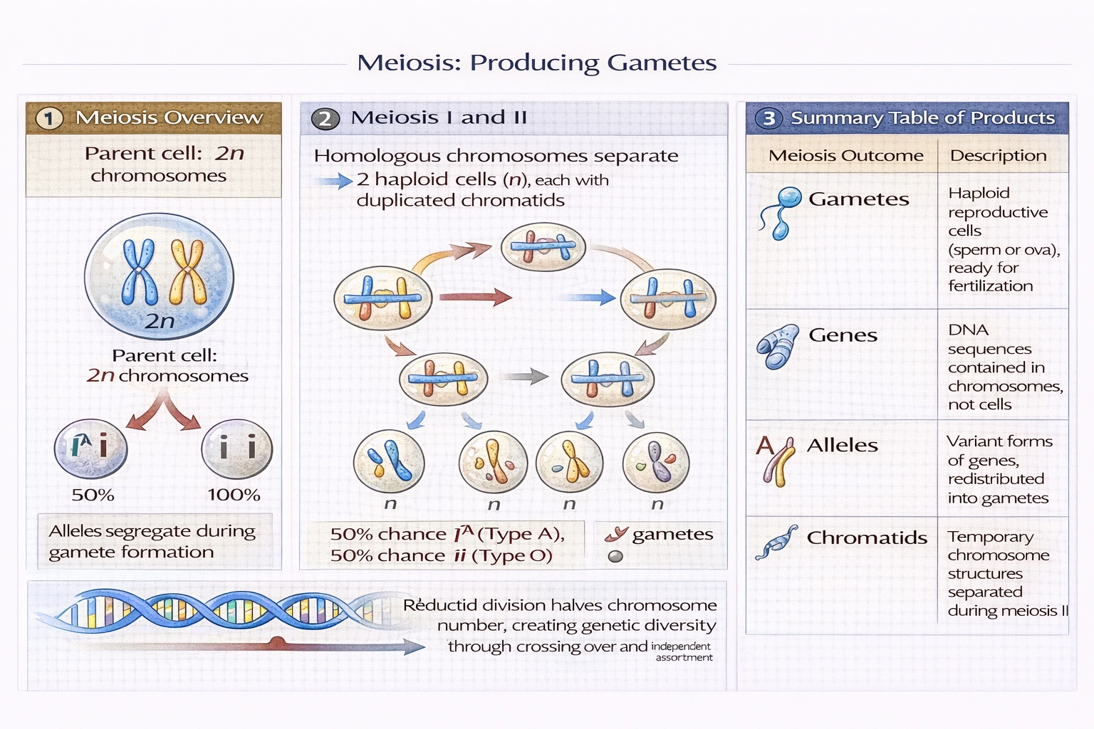Which of the choices below are the reproductive cells produced by meiosis?