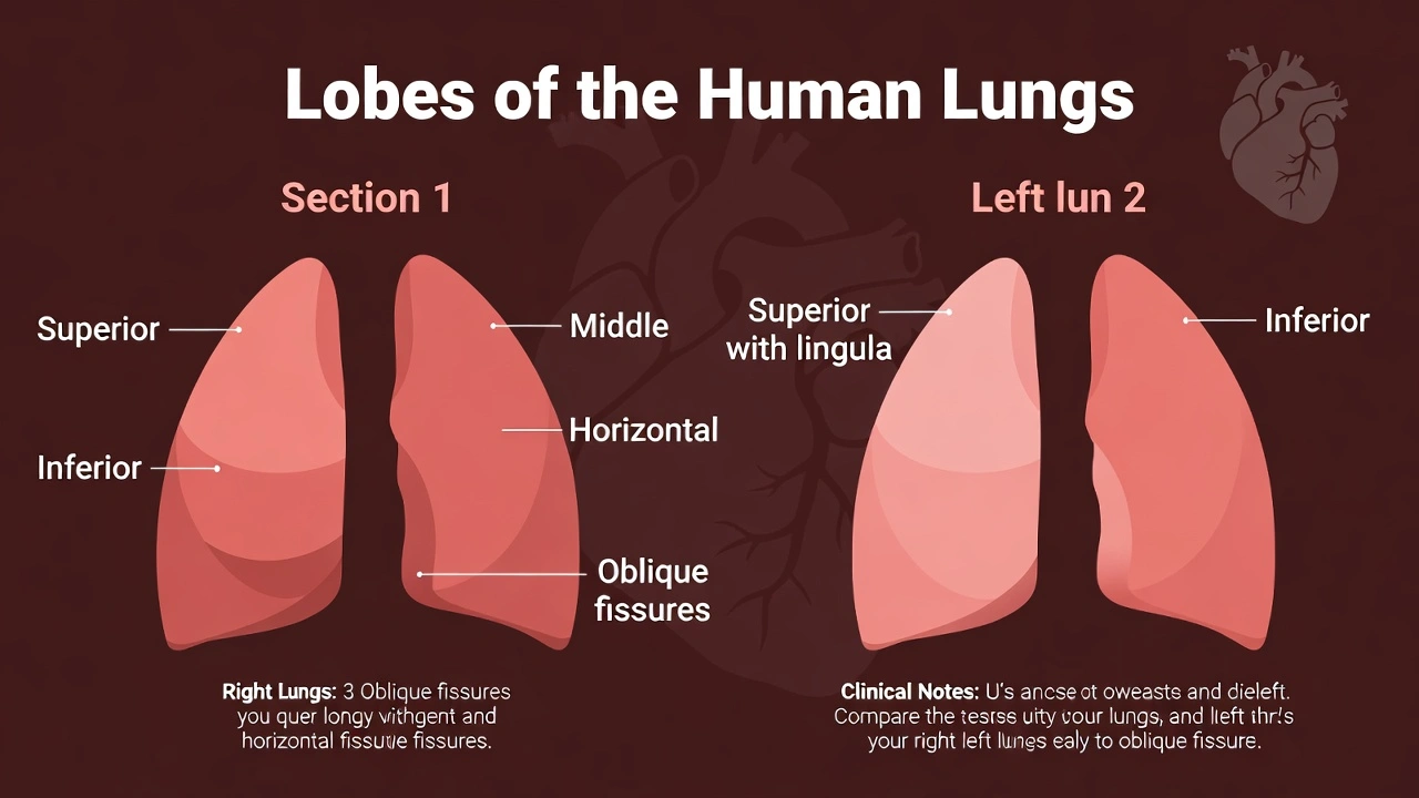 The right lung has ____ lobes and the left lung has __ lobes.