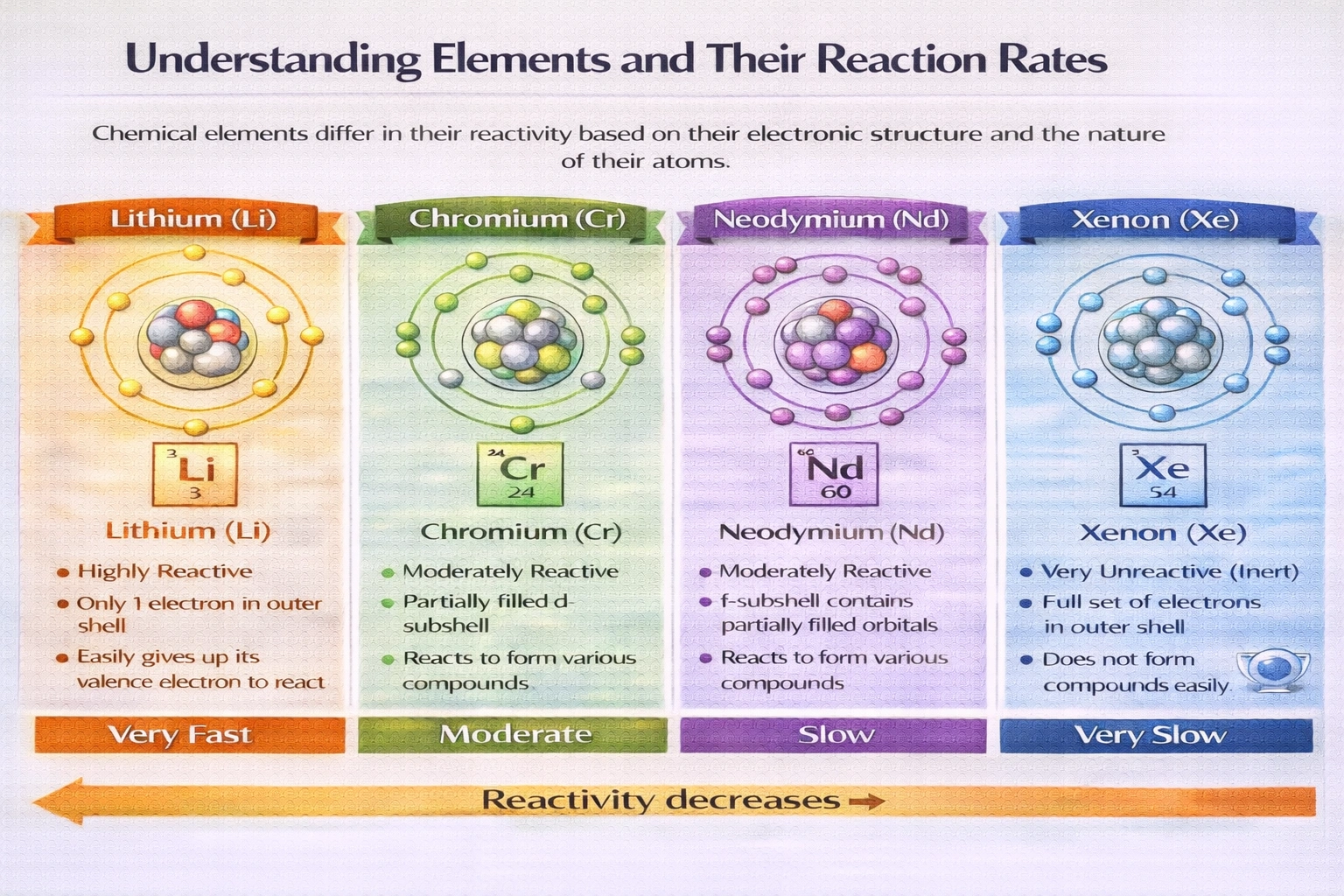 Which element would you expect to be least reactive?