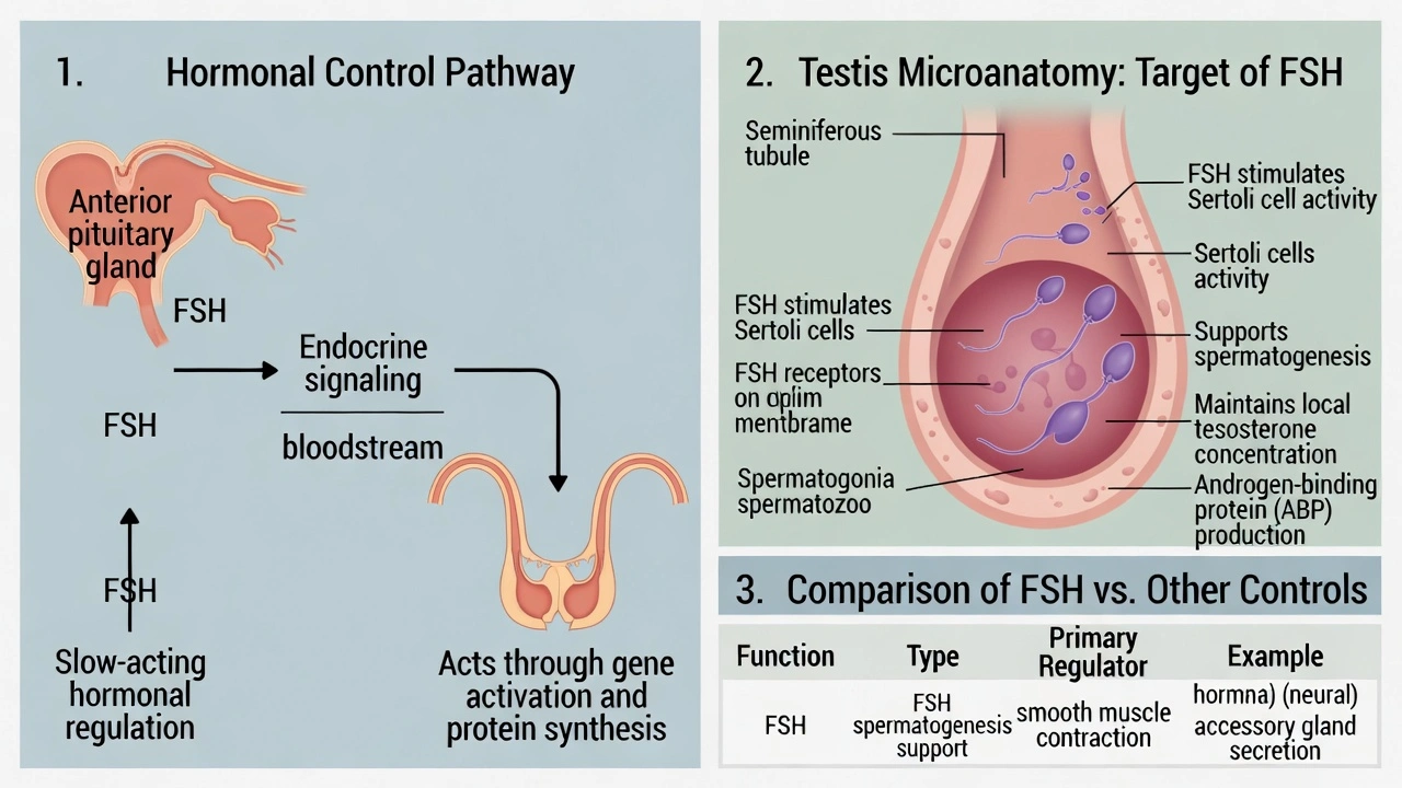 The follicle stimulating hormone (FSH) induces which of the following in males?