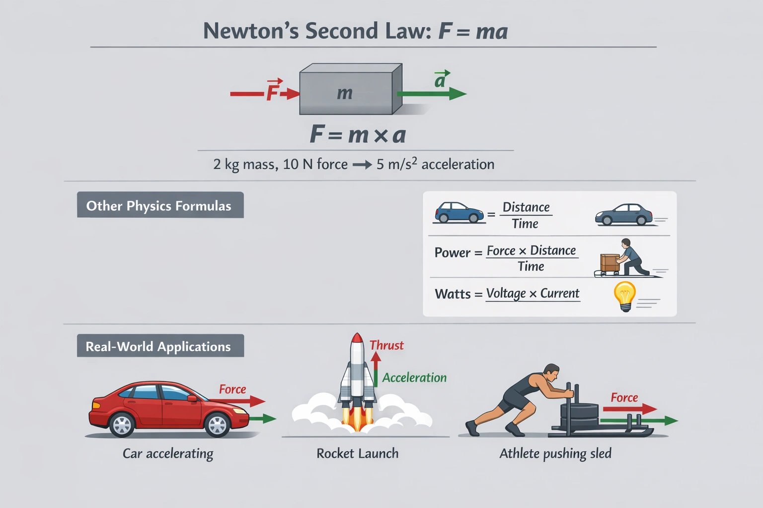 Using the 2nd Law of Newton identify the formula that is applicable.